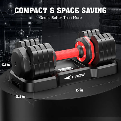 110LB Adjustable Dumbbells with High Quality Tray 15Lb to 55Lb Adjustable Dumbbell for Home Gym Exercise Equipment