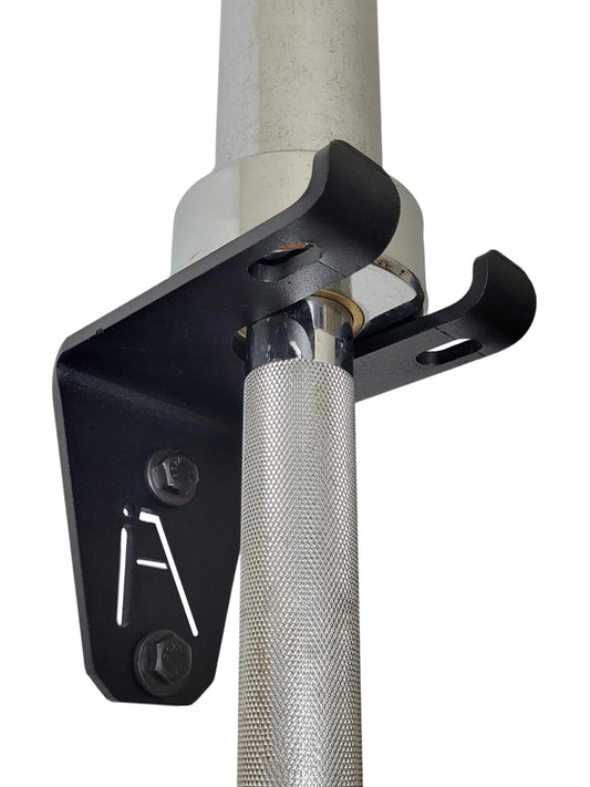 Wall-Mounted Barbell Holder, Heavy-Duty Steel, Black, Vertical Rack Storage for Olympic Weightlifting Bars